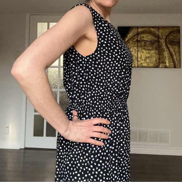 Catherine Malandrino black and white sleeveless dress with pockets size XL - Picture 1 of 9